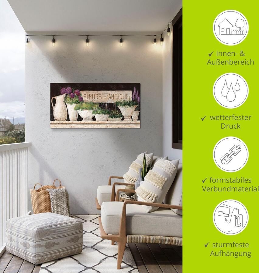 Artland Artprint Antieke bloemen als artprint van aluminium artprint voor buiten artprint op linnen poster muursticker - Foto 4