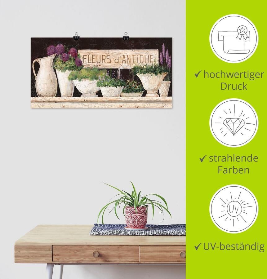 Artland Artprint Antieke bloemen als artprint van aluminium artprint voor buiten artprint op linnen poster muursticker - Foto 5