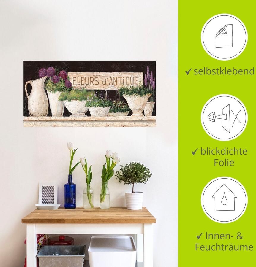 Artland Artprint Antieke bloemen als artprint van aluminium artprint voor buiten artprint op linnen poster muursticker - Foto 3