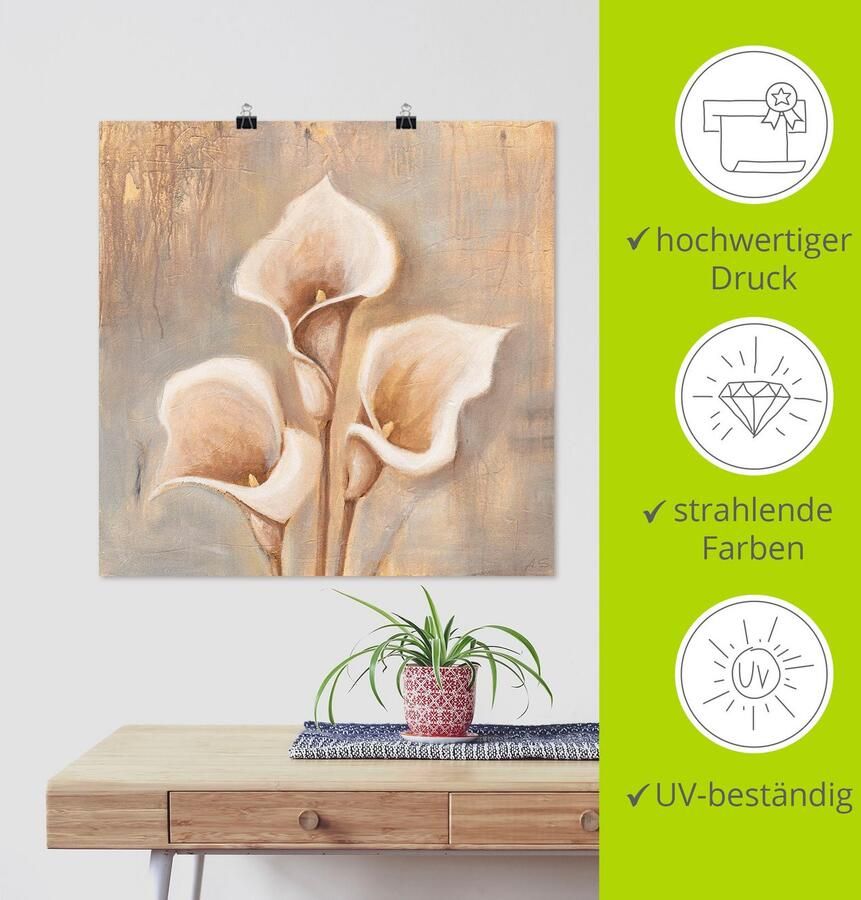 Artland Artprint Antieke bloemen als artprint van aluminium artprint voor buiten artprint op linnen poster muursticker - Foto 3