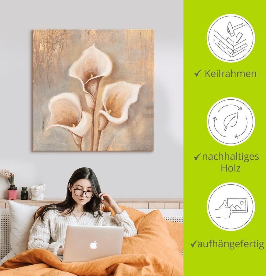 Artland Artprint Antieke bloemen als artprint van aluminium artprint voor buiten artprint op linnen poster muursticker - Foto 4