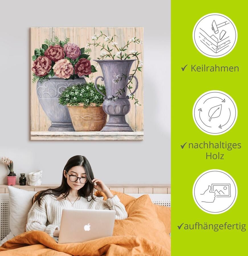 Artland Artprint Antieke bloemen_licht als artprint van aluminium artprint voor buiten artprint op linnen poster muursticker - Foto 3