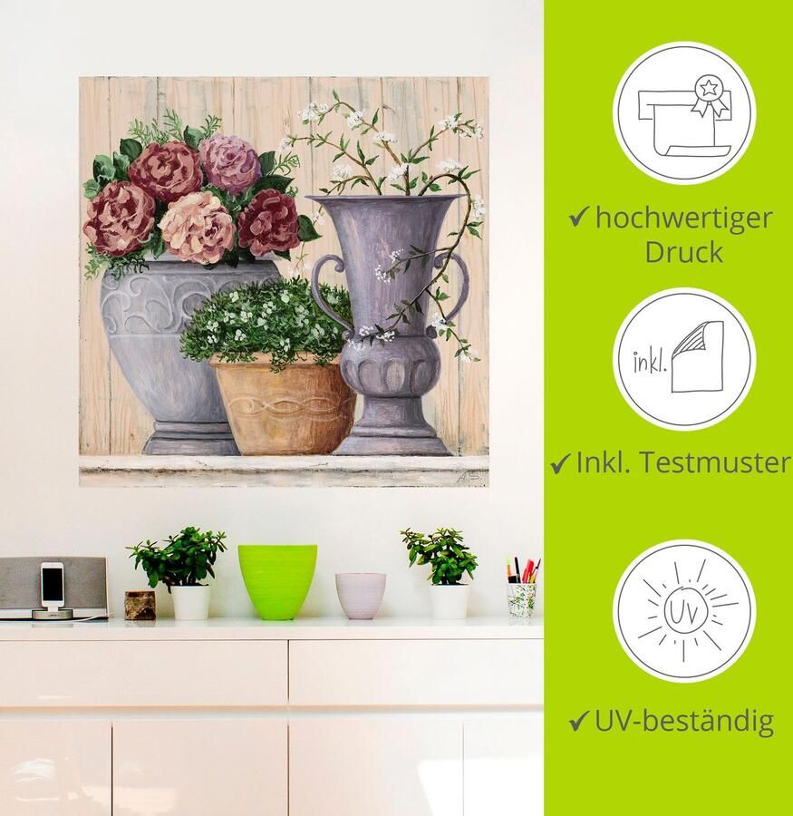 Artland Artprint Antieke bloemen_licht als artprint van aluminium artprint voor buiten artprint op linnen poster muursticker - Foto 3