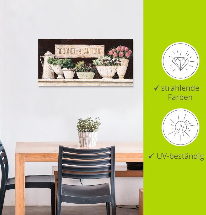 Artland Artprint Antieke boeketten als artprint van aluminium artprint op linnen muursticker verschillende maten - Foto 3