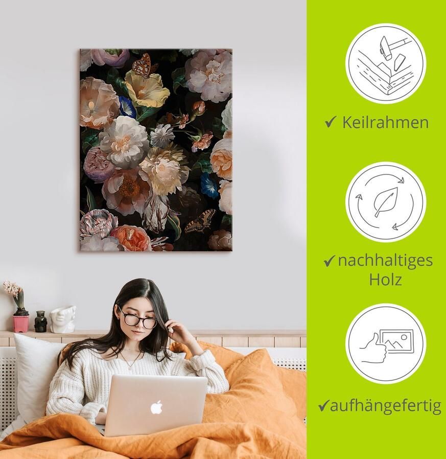 Artland Artprint Antieke Hollandse bloemen als artprint van aluminium artprint voor buiten artprint op linnen poster muursticker - Foto 3