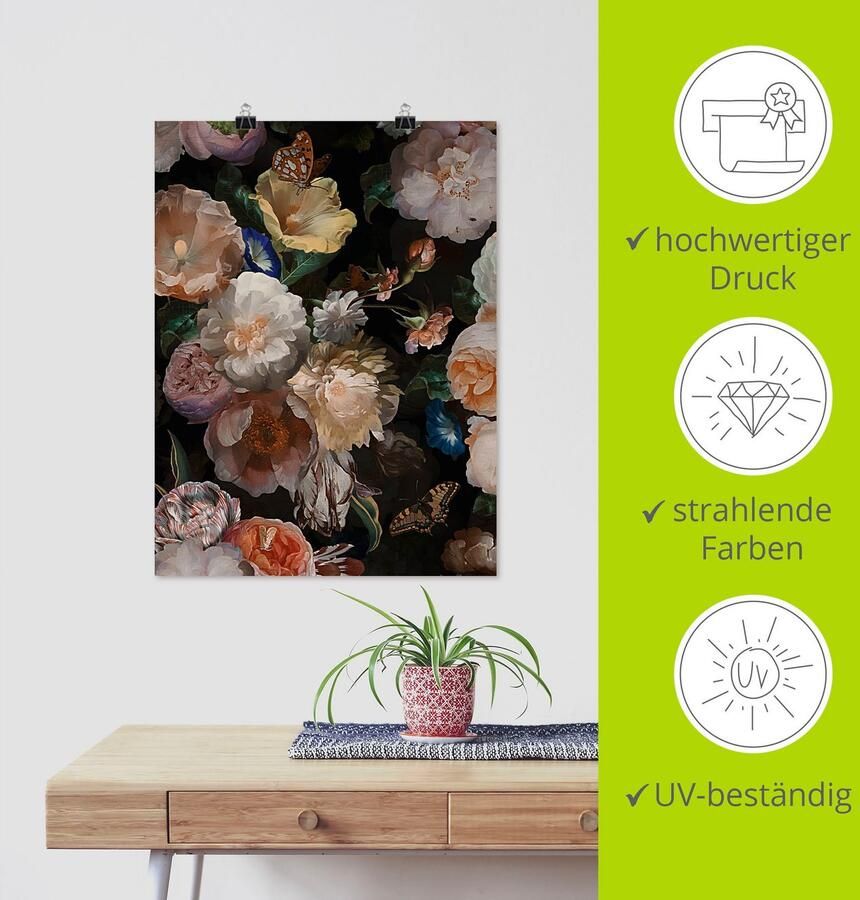 Artland Artprint Antieke Hollandse bloemen als artprint van aluminium artprint voor buiten artprint op linnen poster muursticker - Foto 4
