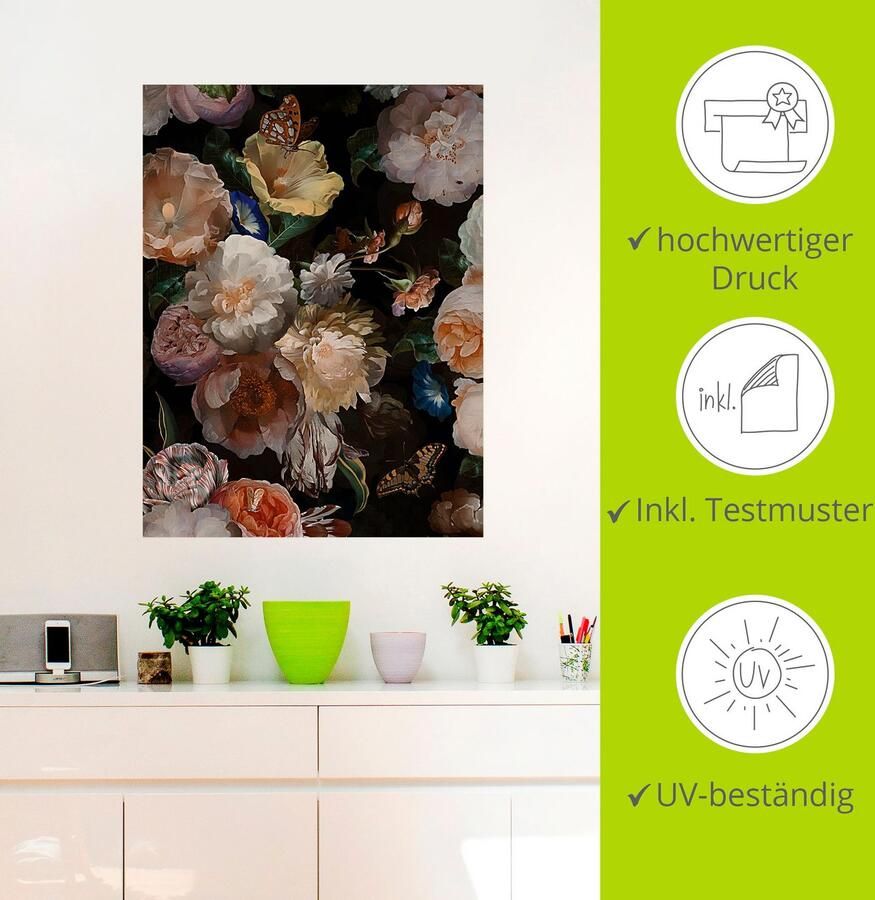 Artland Artprint Antieke Hollandse bloemen als artprint van aluminium artprint voor buiten artprint op linnen poster muursticker - Foto 3