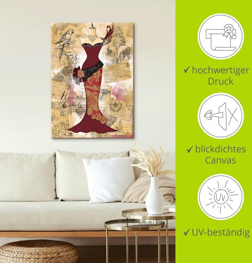 Artland Artprint Antieke jurk collage als artprint van aluminium artprint voor buiten artprint op linnen poster in verschillende maten. maten - Foto 4