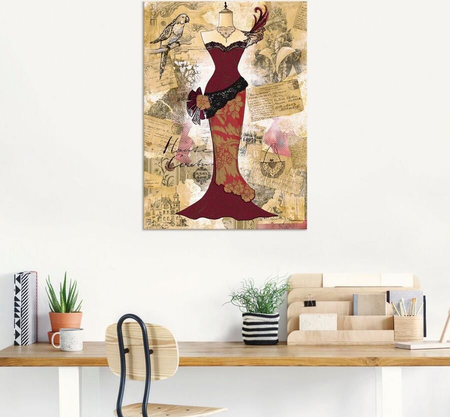 Artland Artprint Antieke jurk collage als artprint van aluminium artprint voor buiten artprint op linnen poster in verschillende maten. maten - Foto 5