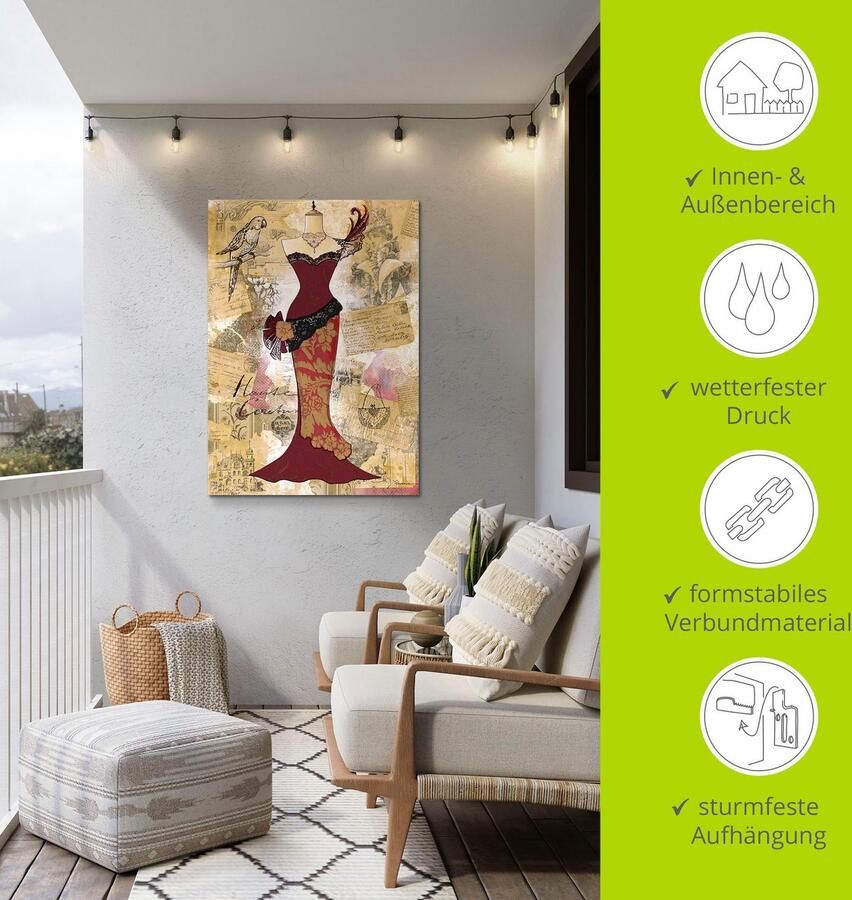 Artland Artprint Antieke jurk collage als artprint van aluminium artprint voor buiten artprint op linnen poster in verschillende maten. maten - Foto 4