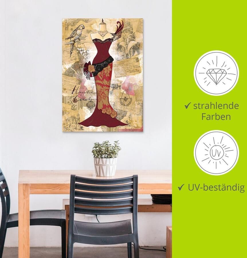 Artland Artprint Antieke jurk collage als artprint van aluminium artprint voor buiten artprint op linnen poster in verschillende maten. maten - Foto 3