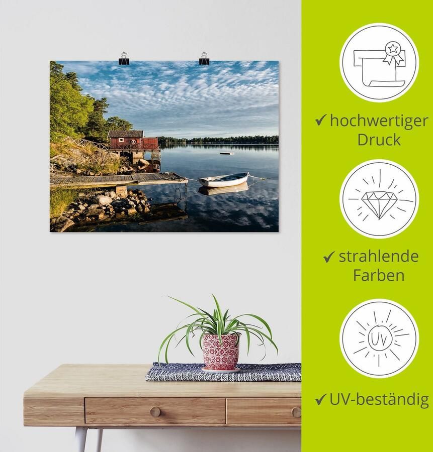 Artland Artprint Archipel Zweedse kust II als artprint op linnen poster in verschillende formaten maten - Foto 3