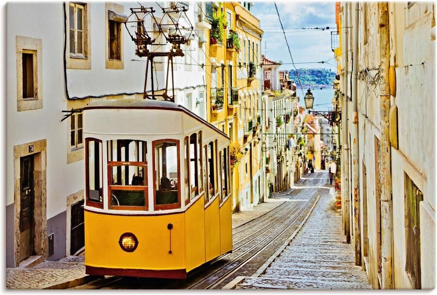 Artland Artprint Ascensor da Gloria in Lissabon als artprint van aluminium artprint op linnen muursticker of poster in verschillende maten - Foto 6