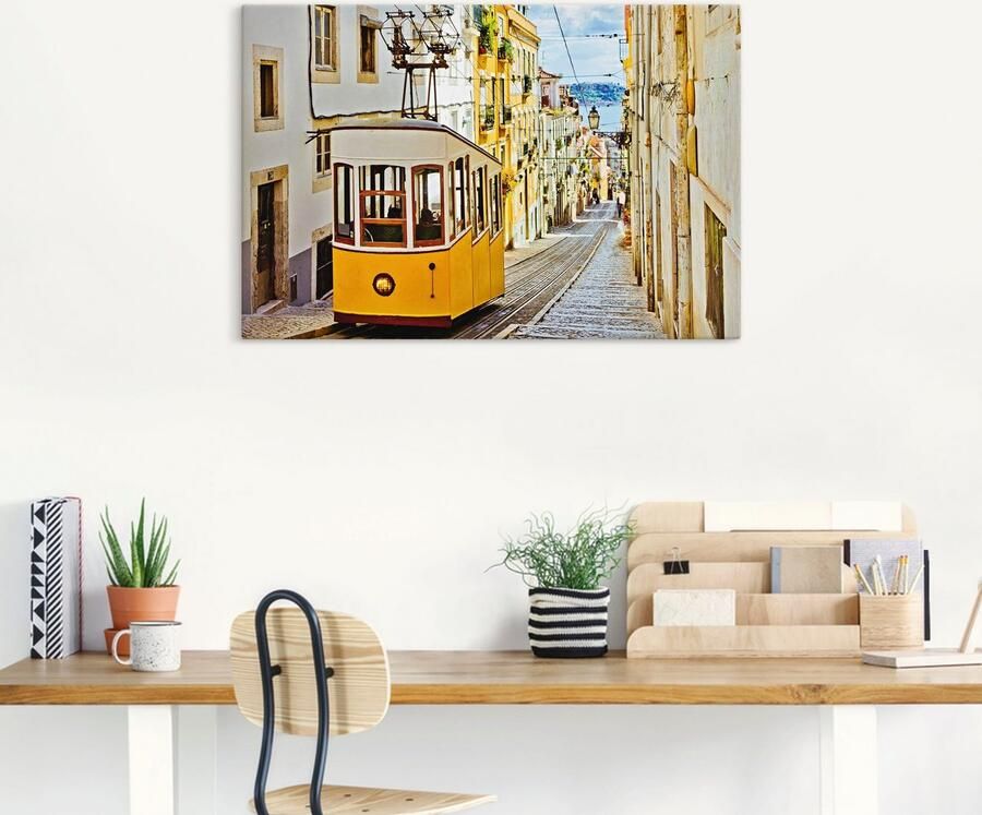 Artland Artprint Ascensor da Gloria in Lissabon als artprint van aluminium artprint op linnen muursticker of poster in verschillende maten - Foto 5