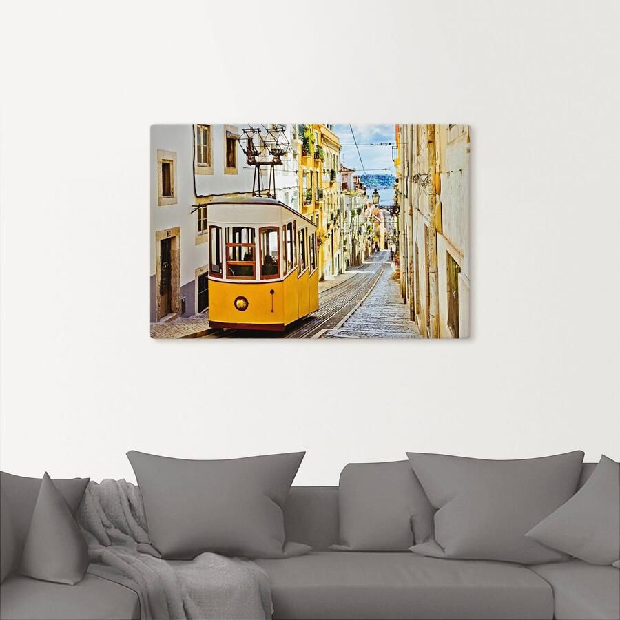 Artland Artprint Ascensor da Gloria in Lissabon als artprint van aluminium artprint op linnen muursticker of poster in verschillende maten