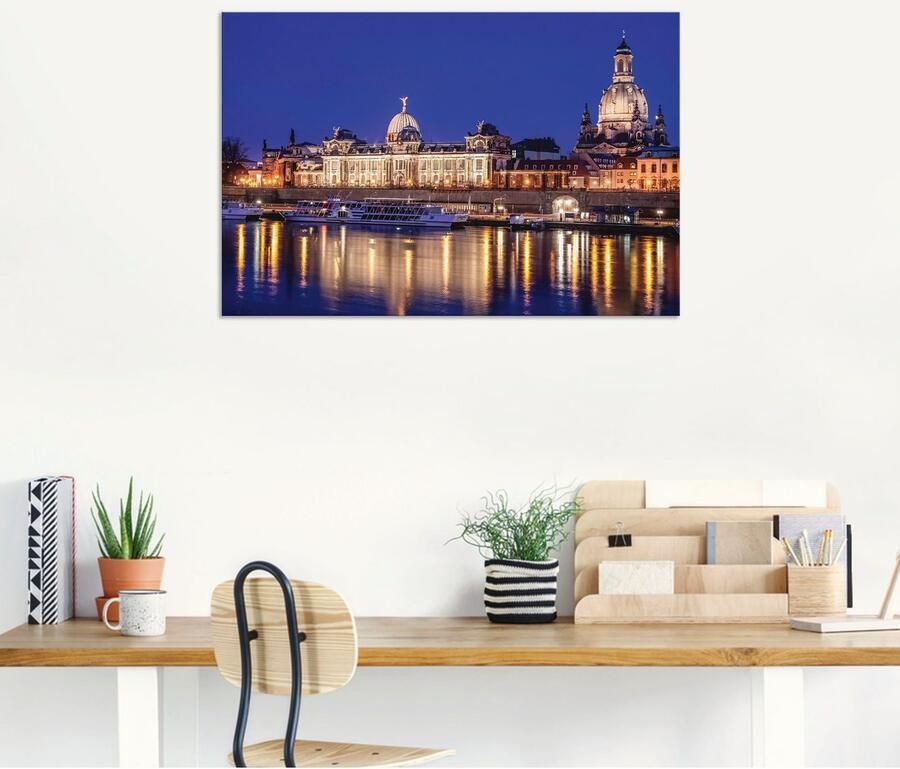 Artland Artprint Avond aan de Elbe in Dresden als artprint van aluminium artprint op linnen muursticker of poster in verschillende maten - Foto 6