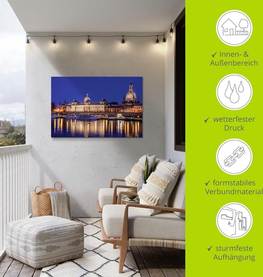 Artland Artprint Avond aan de Elbe in Dresden als artprint van aluminium artprint op linnen muursticker of poster in verschillende maten - Foto 5