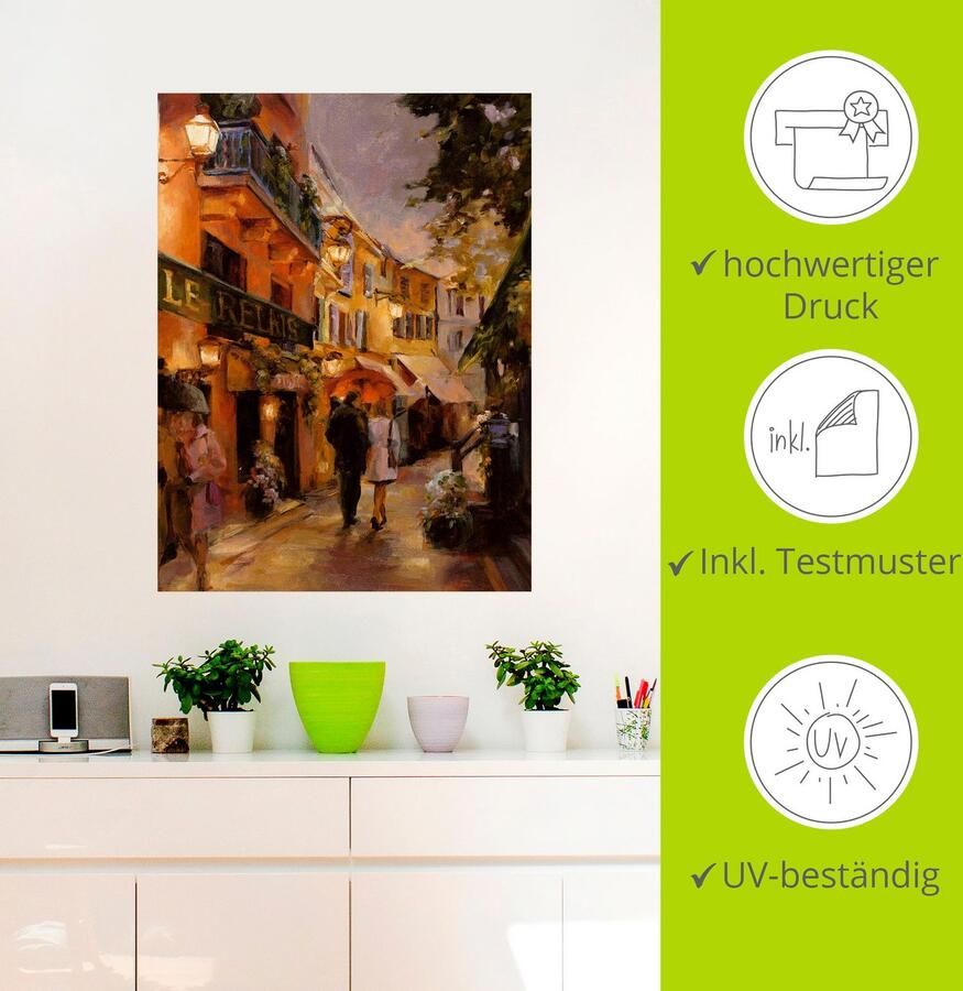 Artland Artprint Avond in Parijs I als artprint op linnen poster muursticker in verschillende maten - Foto 2