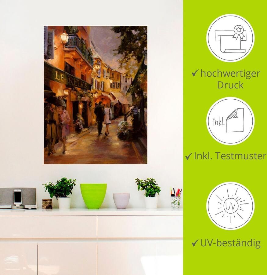 Artland Artprint Avond in Parijs II als artprint op linnen poster muursticker in verschillende maten - Foto 2