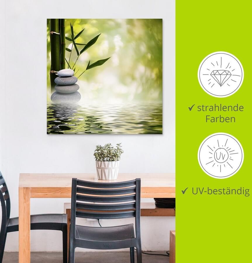 Artland Artprint Aziatische spa stenen als artprint van aluminium artprint voor buiten artprint op linnen poster muursticker - Foto 3