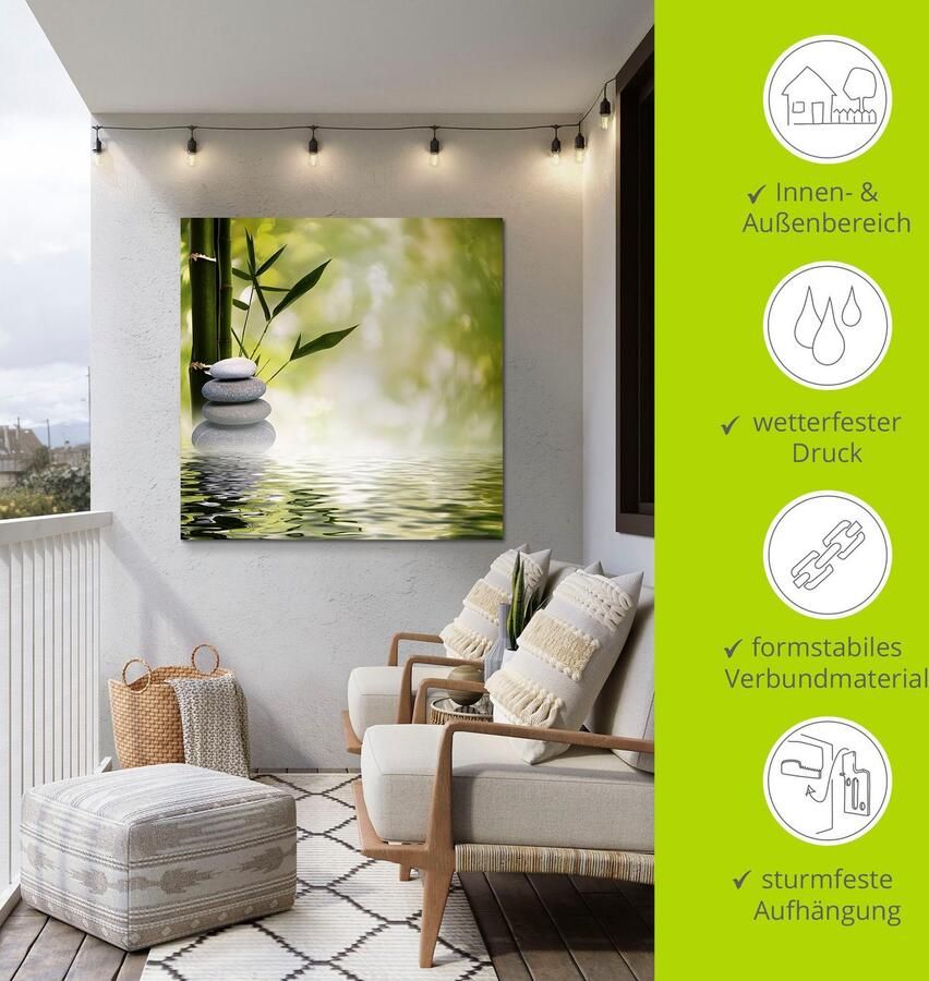 Artland Artprint Aziatische spa stenen als artprint van aluminium artprint voor buiten artprint op linnen poster muursticker - Foto 4