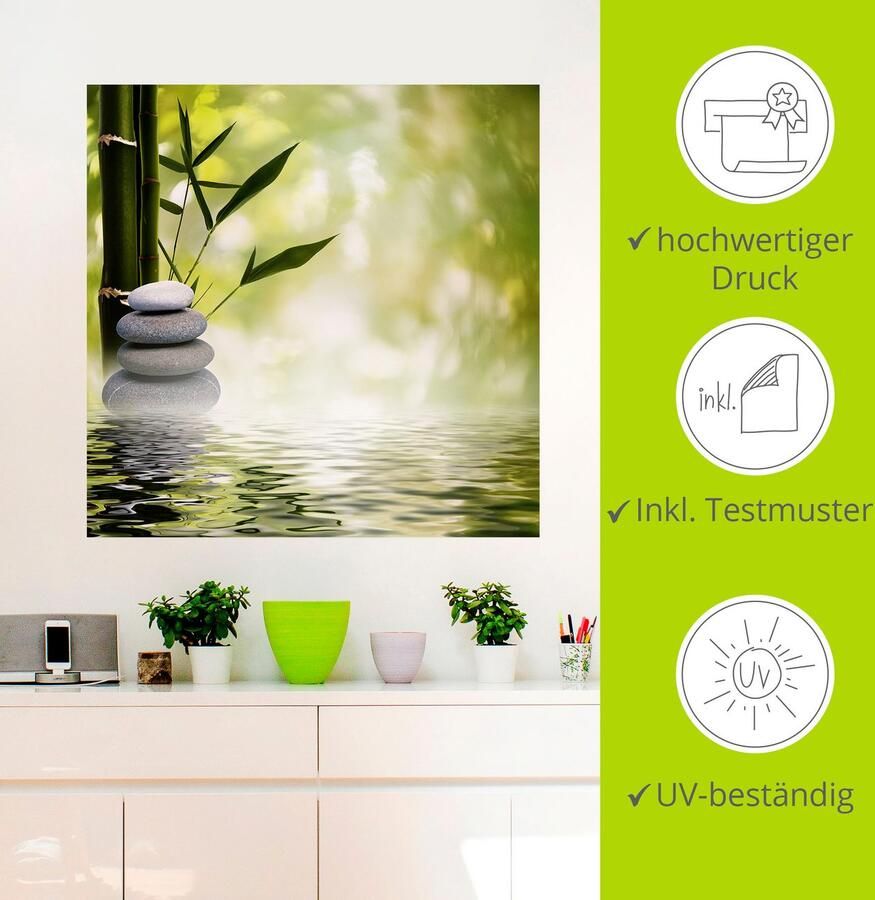 Artland Artprint Aziatische spa stenen als artprint van aluminium artprint voor buiten artprint op linnen poster muursticker - Foto 3