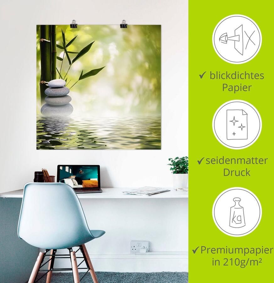 Artland Artprint Aziatische spa stenen als artprint van aluminium artprint voor buiten artprint op linnen poster muursticker - Foto 3