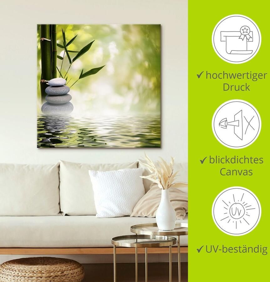 Artland Artprint Aziatische spa stenen als artprint van aluminium artprint voor buiten artprint op linnen poster muursticker - Foto 3