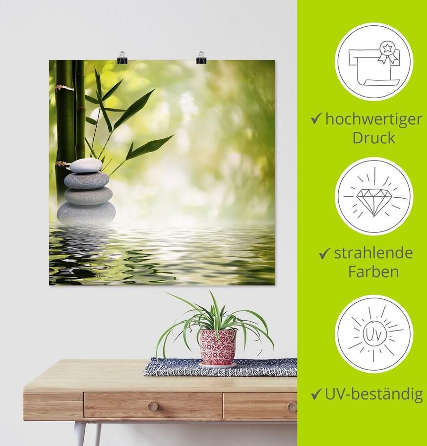 Artland Artprint Aziatische spa stenen als artprint van aluminium artprint voor buiten artprint op linnen poster muursticker - Foto 4