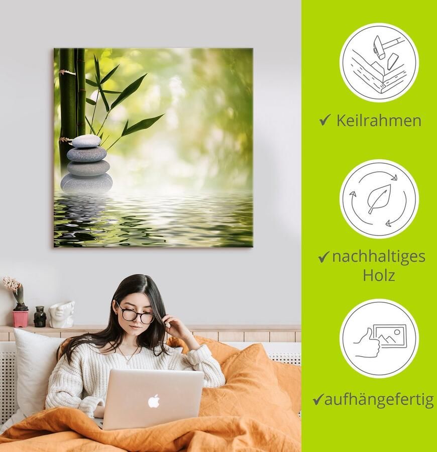 Artland Artprint Aziatische spa stenen als artprint van aluminium artprint voor buiten artprint op linnen poster muursticker - Foto 2