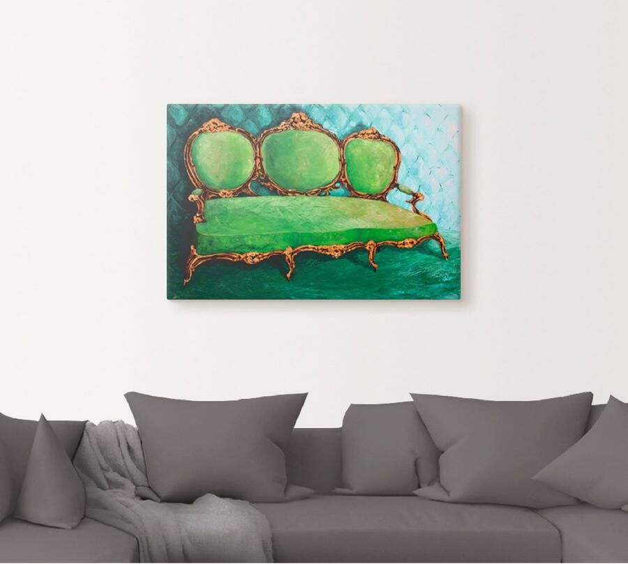Artland Artprint op linnen Bank groen - Foto 4