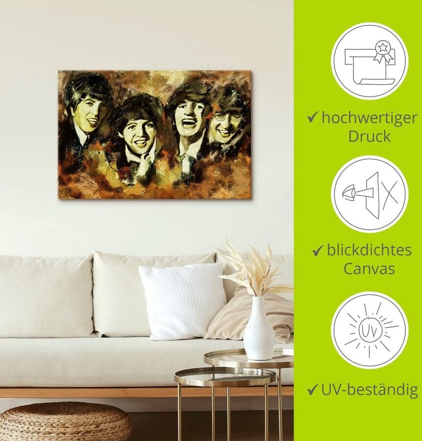 Artland Artprint Beatles als artprint op linnen muursticker in verschillende maten - Foto 3