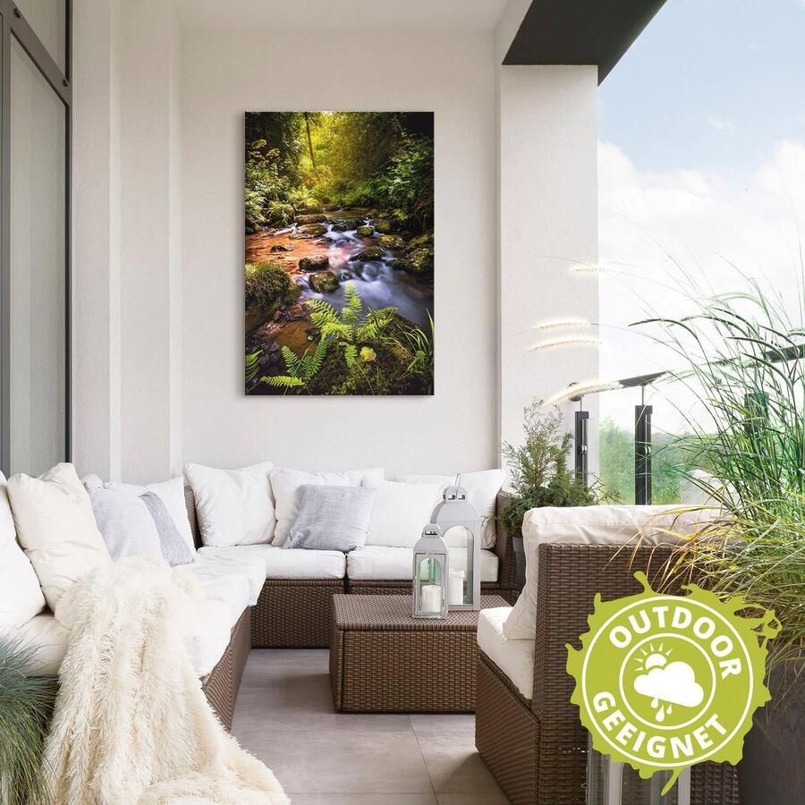 Artland Artprint Beek in het bos als artprint van aluminium artprint op linnen muursticker verschillende maten - Foto 2