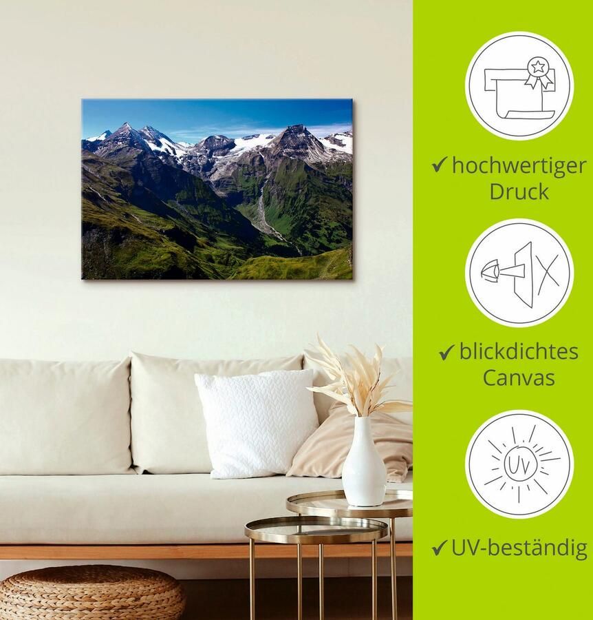 Artland Artprint Bergen rondom de Großglockner als artprint op linnen poster in verschillende formaten maten - Foto 2