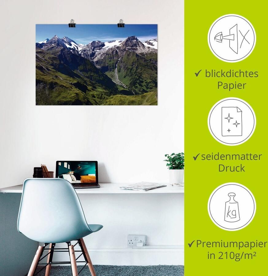 Artland Artprint Bergen rondom de Großglockner als artprint op linnen poster in verschillende formaten maten - Foto 2