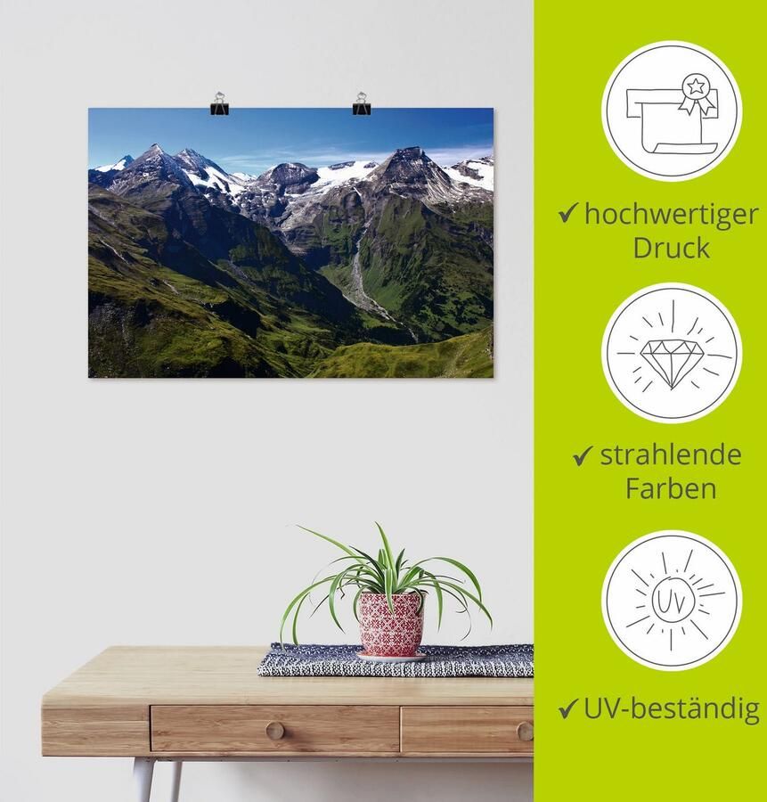 Artland Artprint Bergen rondom de Großglockner als artprint op linnen poster in verschillende formaten maten - Foto 3