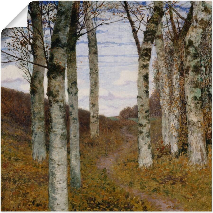 Artland Artprint Berken in de herfst. Ca. 1898 als artprint van aluminium artprint op linnen muursticker of poster in verschillende maten - Foto 5