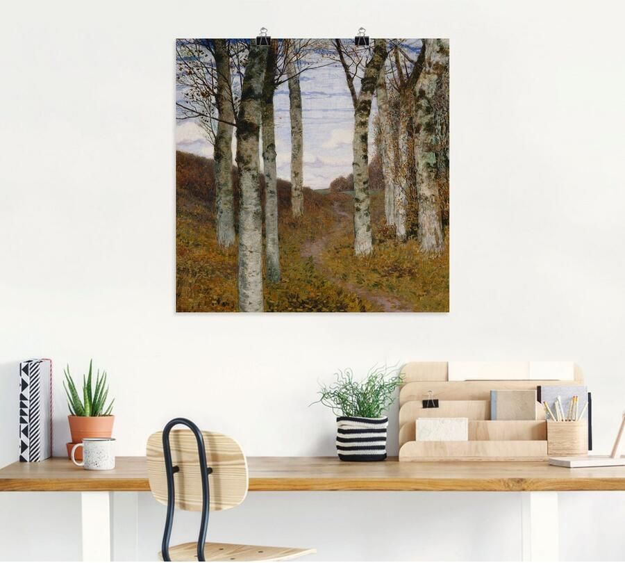 Artland Artprint Berken in de herfst. Ca. 1898 als artprint van aluminium artprint op linnen muursticker of poster in verschillende maten - Foto 4