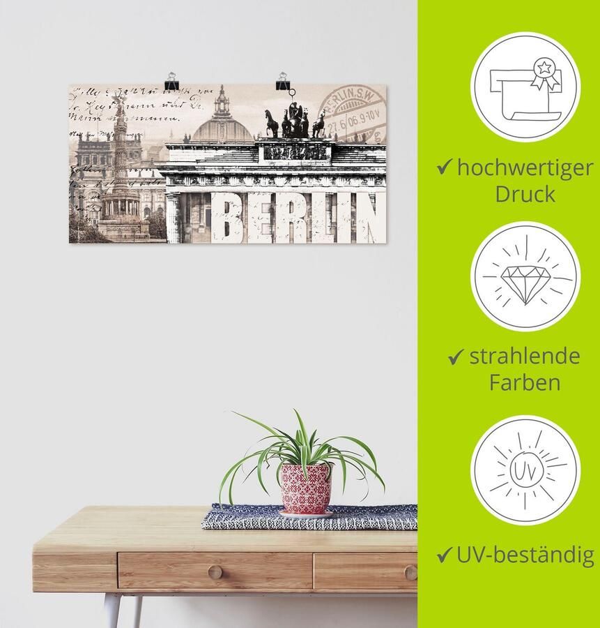Artland Artprint Berlijn II als artprint op linnen poster muursticker in verschillende maten - Foto 3