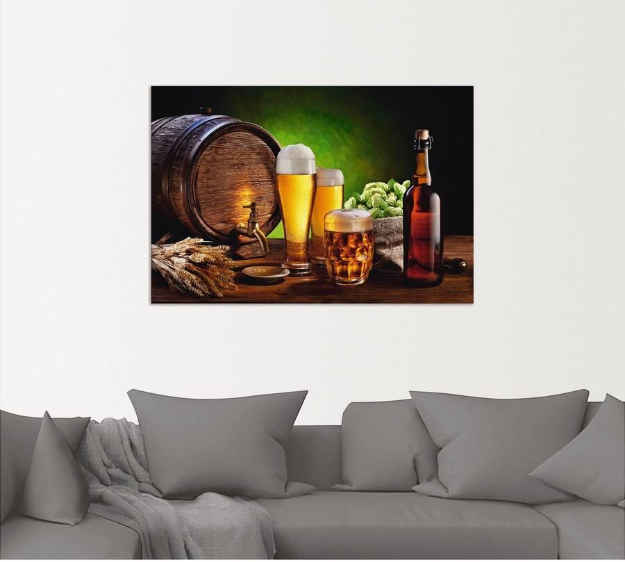 Artland Artprint Bier stilleven als artprint van aluminium artprint op linnen muursticker of poster in verschillende maten - Foto 5