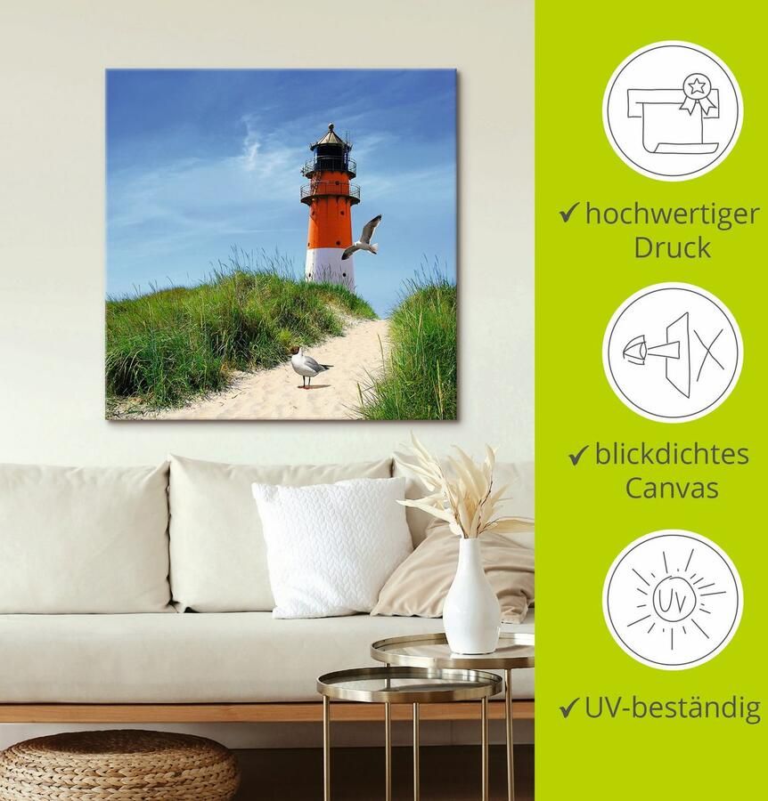 Artland Artprint Bij de vuurtoren als artprint op linnen muursticker in verschillende maten - Foto 2