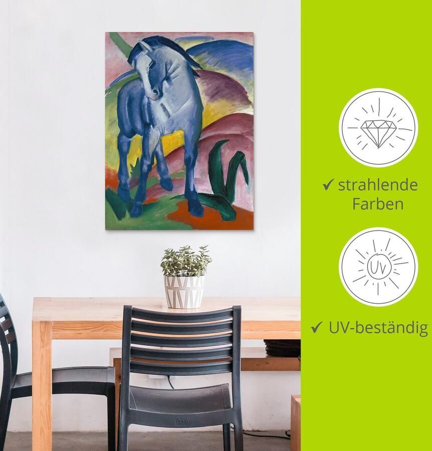 Artland Artprint Blauw paard I. 1911. als artprint van aluminium artprint voor buiten artprint op linnen poster muursticker - Foto 2