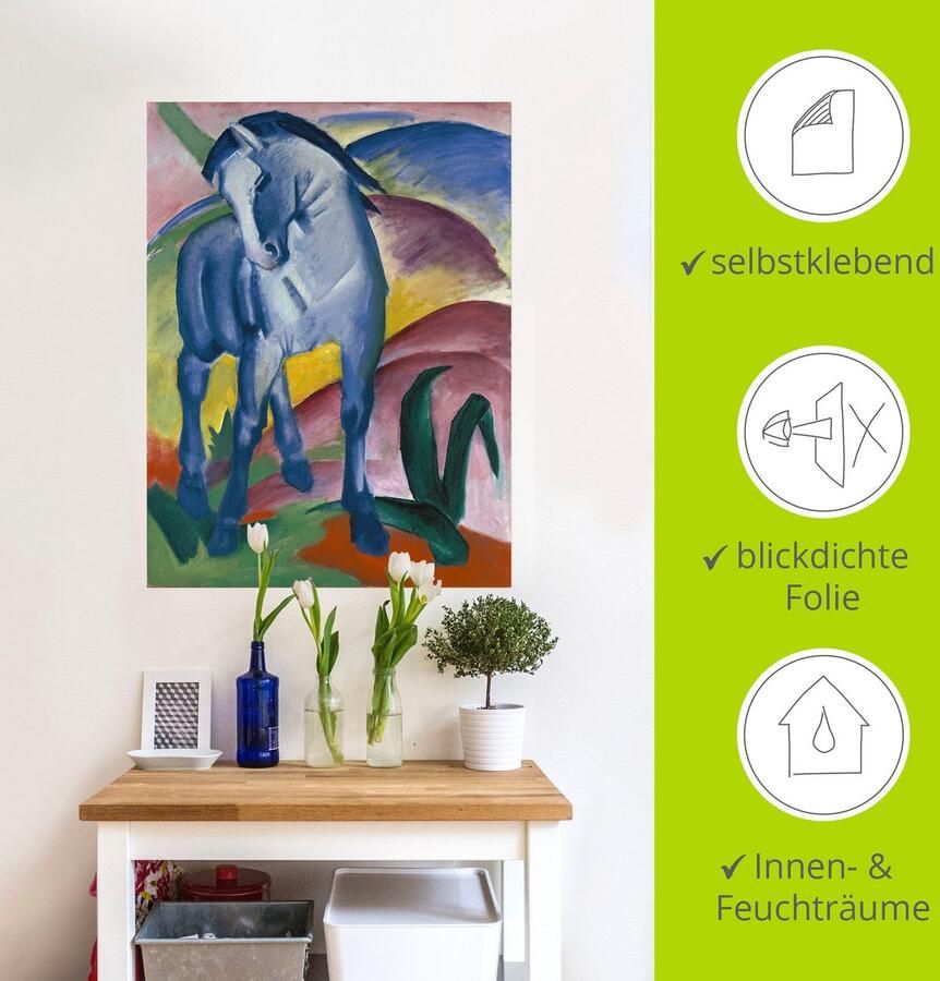 Artland Artprint Blauw paard I. 1911. als artprint van aluminium artprint voor buiten artprint op linnen poster muursticker - Foto 3