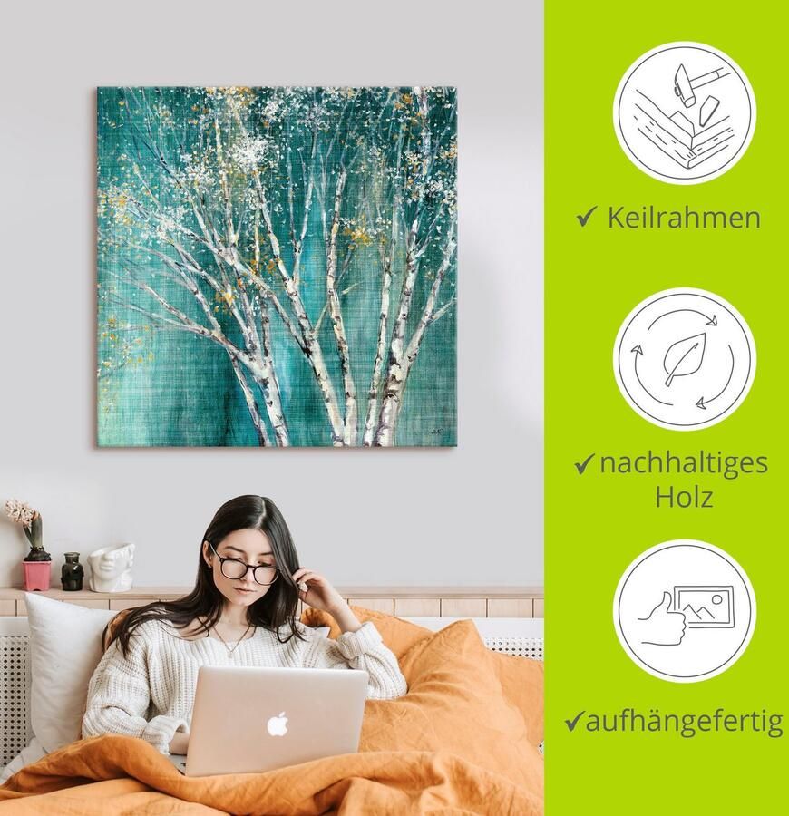 Artland Artprint Blauwe berk als artprint op linnen poster muursticker in verschillende maten - Foto 3