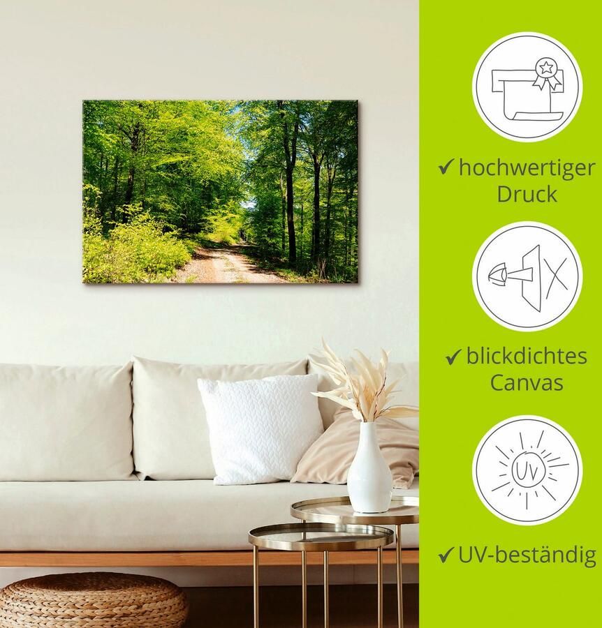 Artland Artprint Blauwe hemel boven het bos in mei als artprint op linnen poster in verschillende formaten maten - Foto 2