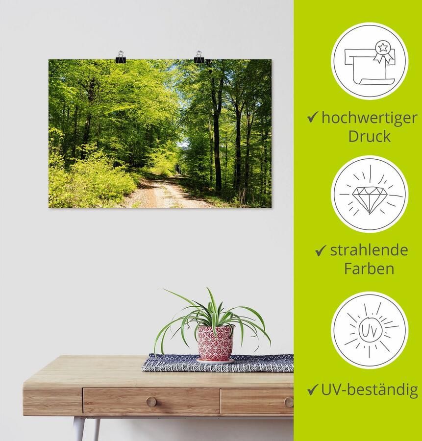 Artland Artprint Blauwe hemel boven het bos in mei als artprint op linnen poster in verschillende formaten maten - Foto 2