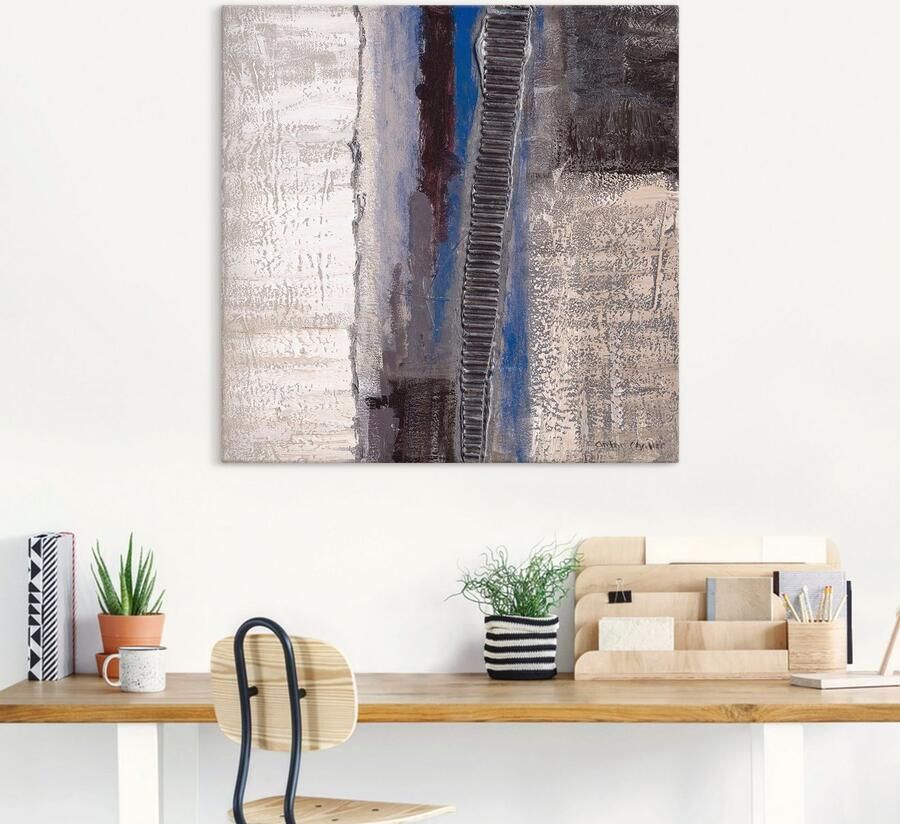 Artland Artprint Blauw zilverkleur Abstract I als artprint van aluminium artprint voor buiten artprint op linnen poster in verschillende maten. maten - Foto 4