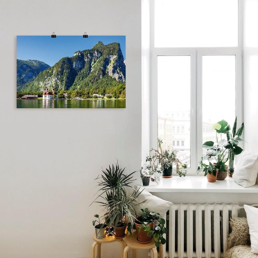 Artland Artprint Blik op de Königssee als artprint van aluminium artprint voor buiten artprint op linnen poster in verschillende maten. maten