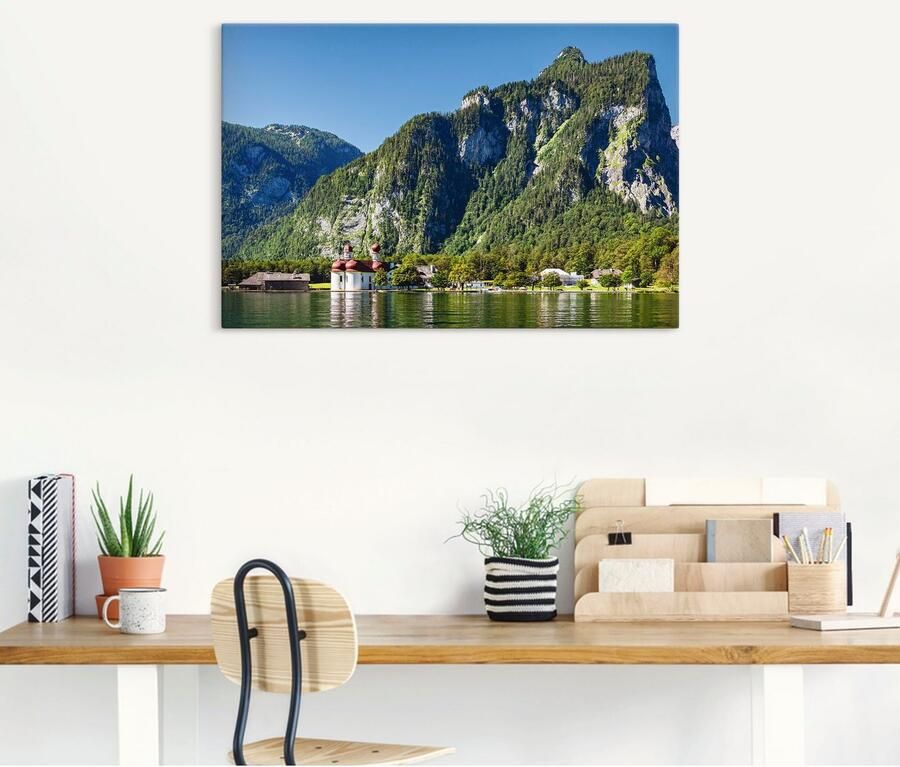 Artland Artprint Blik op de Königssee als artprint van aluminium artprint voor buiten artprint op linnen poster in verschillende maten. maten - Foto 4