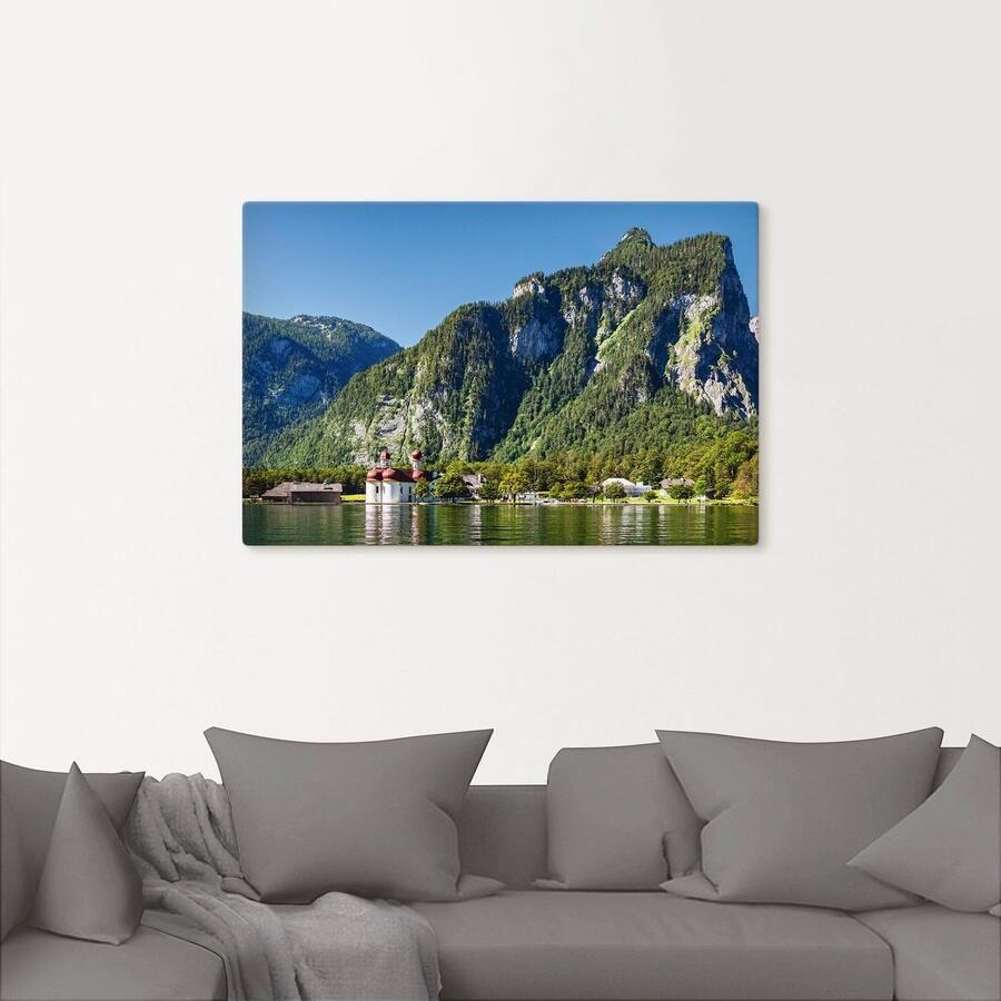 Artland Artprint Blik op de Königssee als artprint van aluminium artprint voor buiten artprint op linnen poster in verschillende maten. maten